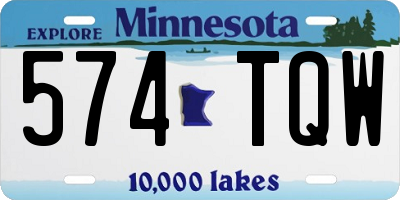 MN license plate 574TQW