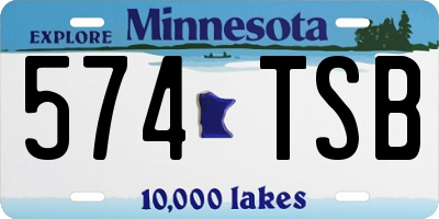 MN license plate 574TSB