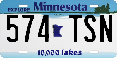 MN license plate 574TSN