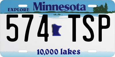 MN license plate 574TSP