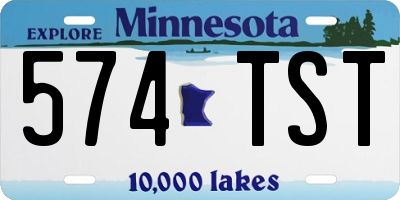 MN license plate 574TST