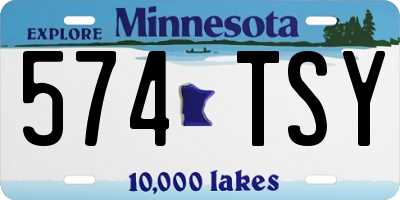 MN license plate 574TSY