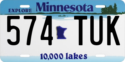 MN license plate 574TUK