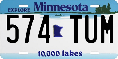 MN license plate 574TUM