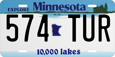 MN license plate 574TUR