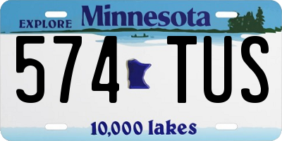 MN license plate 574TUS
