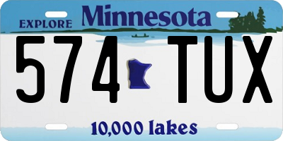 MN license plate 574TUX