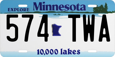 MN license plate 574TWA