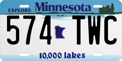 MN license plate 574TWC