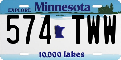 MN license plate 574TWW