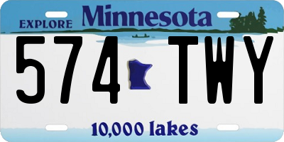 MN license plate 574TWY