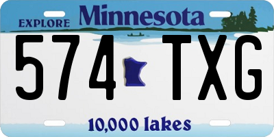 MN license plate 574TXG