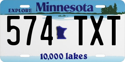 MN license plate 574TXT