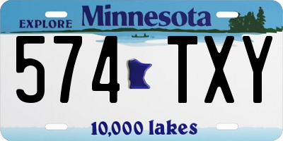 MN license plate 574TXY