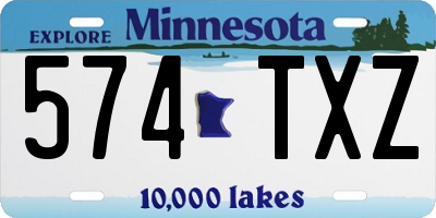 MN license plate 574TXZ