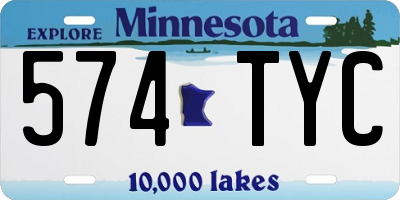 MN license plate 574TYC