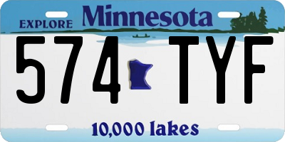 MN license plate 574TYF