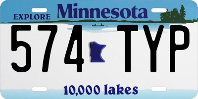 MN license plate 574TYP