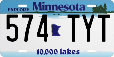 MN license plate 574TYT