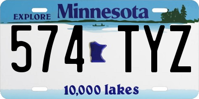 MN license plate 574TYZ