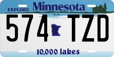 MN license plate 574TZD