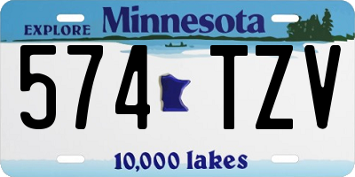 MN license plate 574TZV