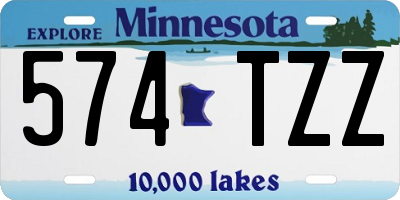 MN license plate 574TZZ
