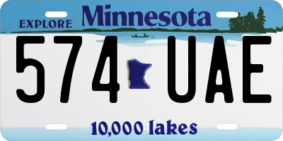 MN license plate 574UAE