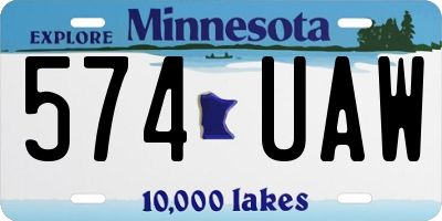 MN license plate 574UAW