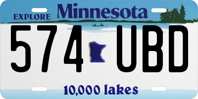 MN license plate 574UBD