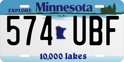 MN license plate 574UBF
