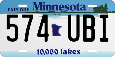 MN license plate 574UBI