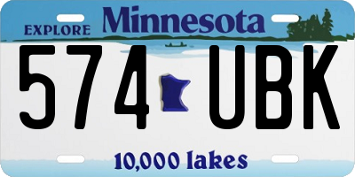 MN license plate 574UBK