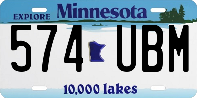 MN license plate 574UBM