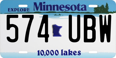 MN license plate 574UBW