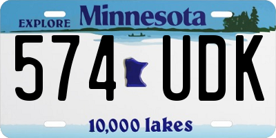 MN license plate 574UDK