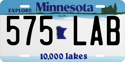 MN license plate 575LAB