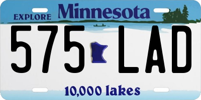 MN license plate 575LAD