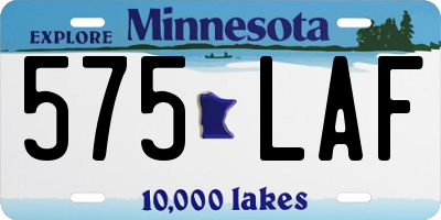 MN license plate 575LAF