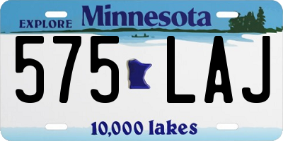 MN license plate 575LAJ