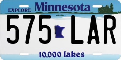 MN license plate 575LAR