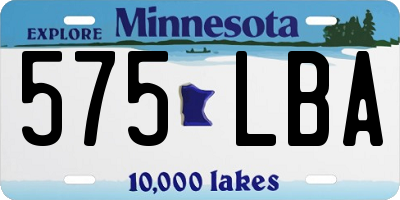 MN license plate 575LBA