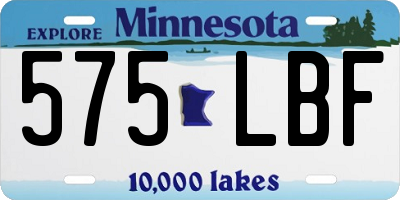 MN license plate 575LBF