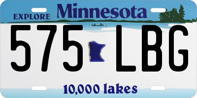 MN license plate 575LBG