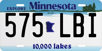 MN license plate 575LBI