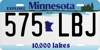 MN license plate 575LBJ