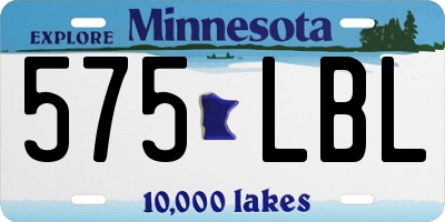 MN license plate 575LBL