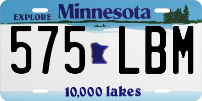 MN license plate 575LBM