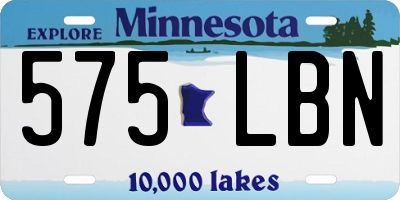 MN license plate 575LBN