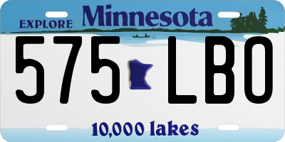 MN license plate 575LBO